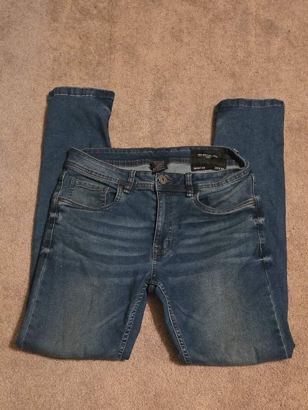 Slim Men's Jeans in Dark Blue Stretch Denim